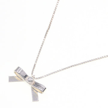 GUCCI Necklace Ribbon 272594 SV Sterling Silver 925 Venetian Chain Pendant Choker Men's Women's