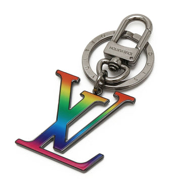 LOUIS VUITTON Portocle LV Rainbow Keychain Keyring Bag Charm Silver Multicolor MP2464