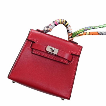 HERMES Vota Delact Micro Kelly Charm Red Ladies