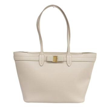 SALVATORE FERRAGAMO Ferragamo Salvatore Bag Women's Tote Shoulder Vara Ribbon Leather White