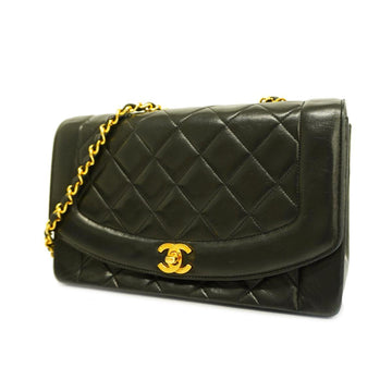CHANEL Shoulder Bag Matelasse Chain Lambskin Black Gold Hardware Women's