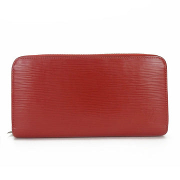 LOUIS VUITTON Zip Around Wallet Zippy Leather Red Sirver