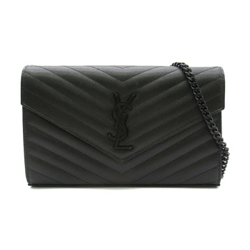 SAINT LAURENT Chain wallet Black Calfskin [cowhide] 377828BOW081000