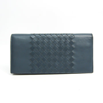 BOTTEGA VENETA Intrecciato Women's Calfskin Long Wallet [bi-fold] Dark Blue