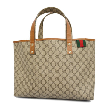 GUCCIAuth  Sherry Line 211134 Women's GG Supreme Tote Bag Beige