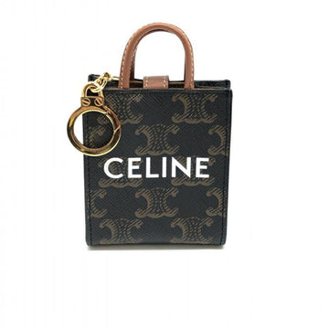 CELINE Micro Vertical Cover Triomphe Canvas Key Ring