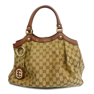 GUCCIAuth  GG Canvas Tote Bag 211944 Women's GG Canvas Handbag Beige,Brown