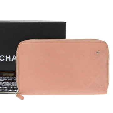 CHANEL butterfly camellia round zipper long wallet pink A46506 with seal 12 series