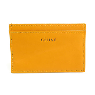 CELINE Card Case Leather Orange Unisex