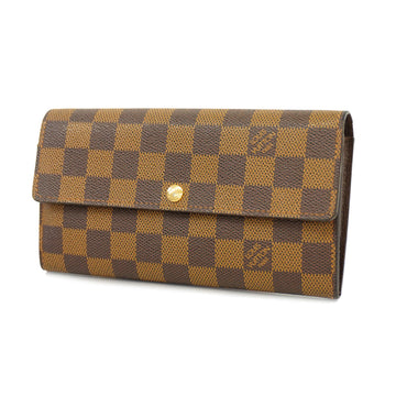 LOUIS VUITTONAuth  Damier Bifold Long Wallet Portefeuille Sarah N61734 Men,Women