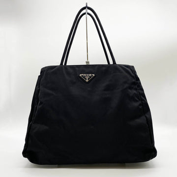 PRADA tote bag handbag triangular plate black NERO nylon Tesuto men's women's