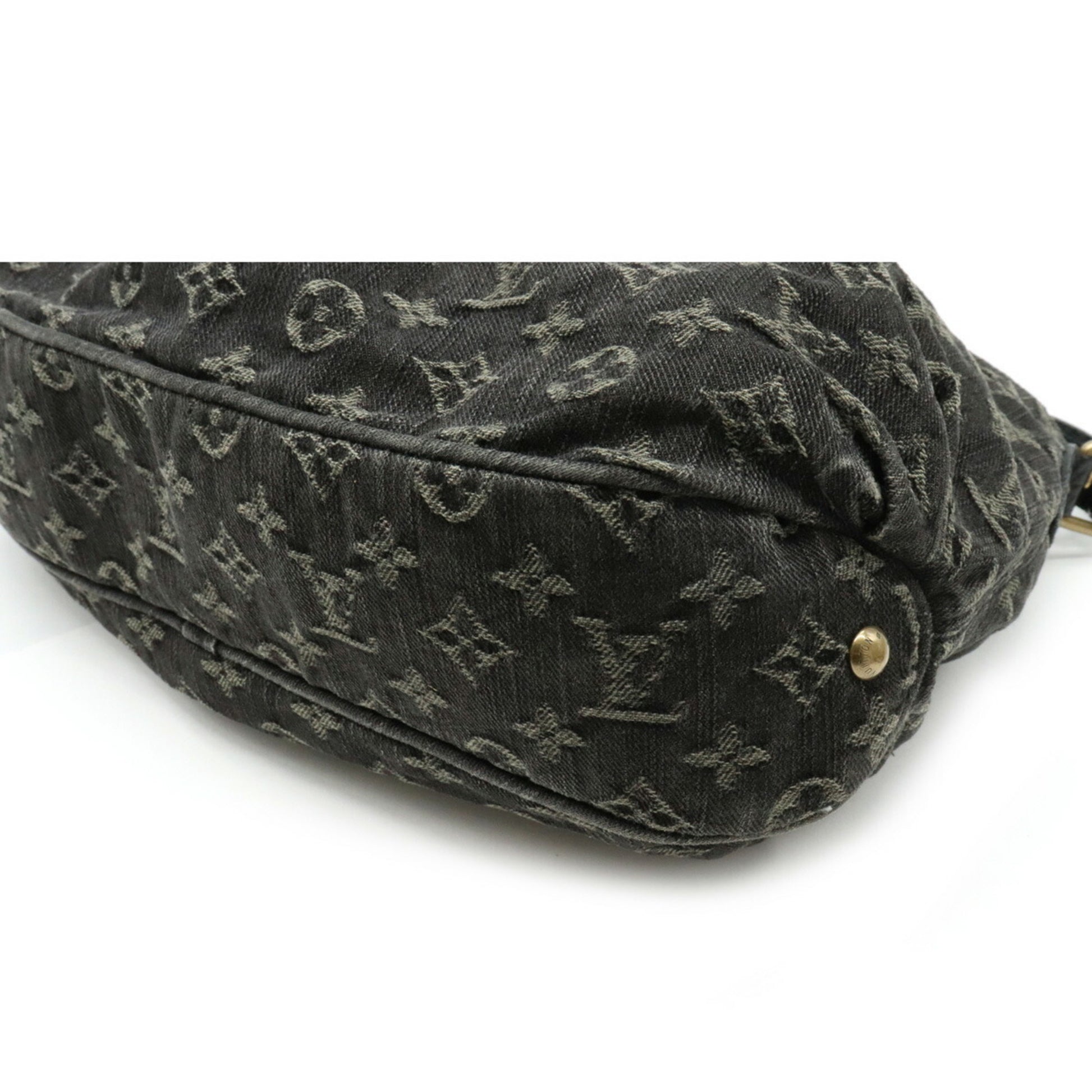 LOUIS VUITTON Monogram Denim Slightly Shoulder Bag Black M95835 LV