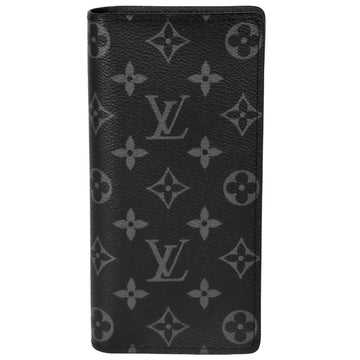 LOUIS VUITTON Portefeuil Brazza Bifold Long Wallet Monogram Eclipse Canvas Leather M61697