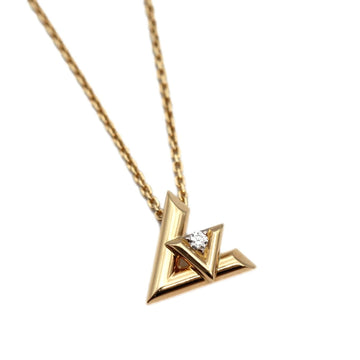 Louis Vuitton Vault One PM Necklace Diamond AU750 K18YG Yellow Gold Women's Pendant Jewelry Q93805