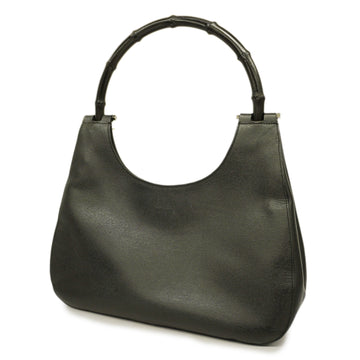 GUCCIAuth  Bamboo Handbag 001 3739 Women's Leather Black