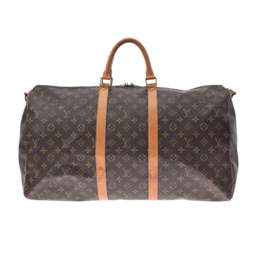 Louis Vuitton Monogram Keepall Bandouliere 55 Brown M41414 Unisex Canvas Boston Bag