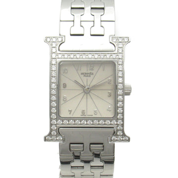 HERMES H Watch Bezel Diamond Wrist Watch Watch Wrist Watch HH1.230 Quartz Ivory Stainless Steel diamond