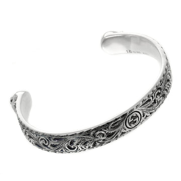 GUCCI cat head bracelet cuff bangle silver 925