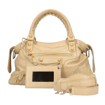 BALENCIAGA The Town Shoulder Bag Leather Ivory Women's