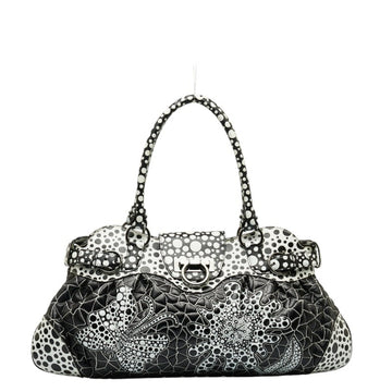 SALVATORE FERRAGAMO Marissa Yayoi Kusama Collaboration Handbag AB-2139 Black White Leather Women's