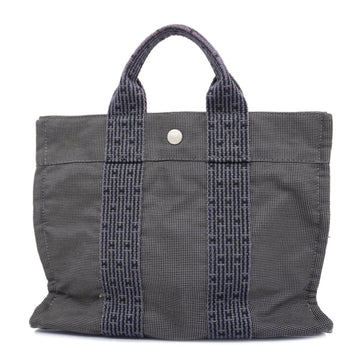 HERMES Tote Bag Yale Line PM Canvas Gray Silver Hardware Women's