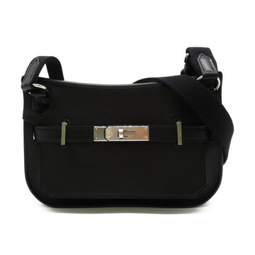 HERMES The Poussiere Mini Black Shoulder Bag Black Noir Black Evercolor leather leather