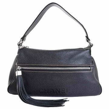 Chanel leather mark one shoulder bag black