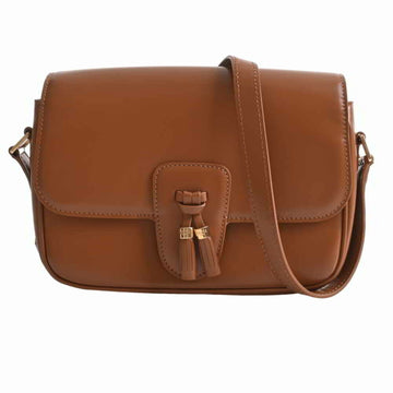 Celine Leather Tassel Medium Shoulder Bag Brown