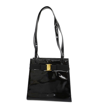 SALVATORE FERRAGAMOAuth  Vara 2WAY Bag Women's Patent Leather Handbag Black