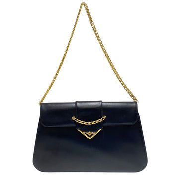 CARTIER Sapphire Line Calf Leather Genuine Chain 2way Handbag Mini Shoulder Bag