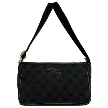 Gucci Handbag Black 106644 Canvas Leather GUCCI Women's Bag GG