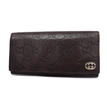 GUCCIAuth ssima Bi-fold Long Wallet Silver Hardware 216589 Women's Leather Long Wallet [bi-fold] Brown