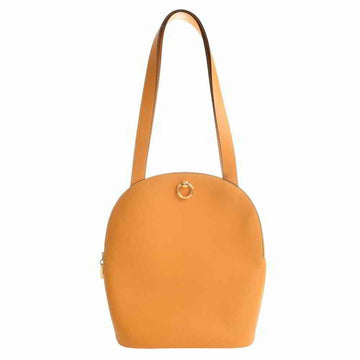 Celine Leather Circle Hardware Shoulder Bag Yellow