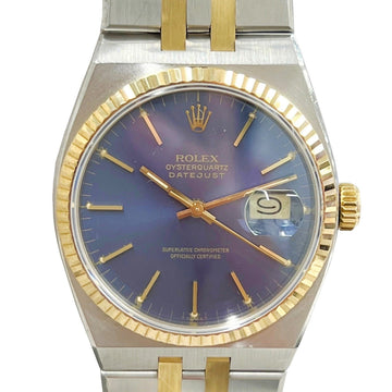 Rolex Oysterquartz Datejust 17013 9th series 2004-2005 production blue men's watch dial combination gold stainless steel K18YG SS