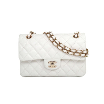 CHANEL matelasse 23 chain shoulder bag caviar skin leather white A01113 gold metal fittings Matelasse Bag