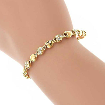 CARTIER heart bracelet K18YG pave diamond