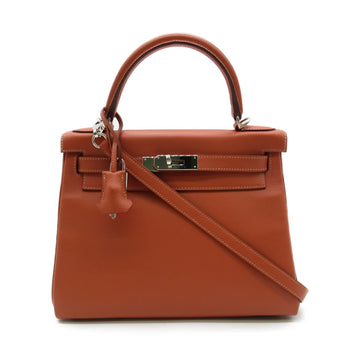 HERMES Kelly 28 handbag Brown Cuivre Evercolor leather Calfskin [cowhide]