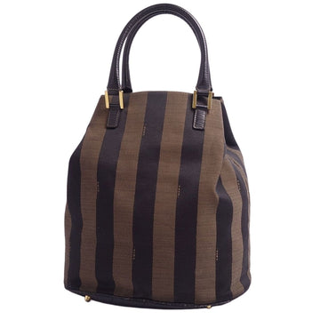 FENDI Bag Handbag Baguette Pecan Pattern Canvas Women's Brown/Black