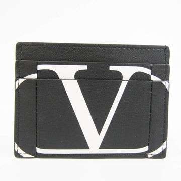 VALENTINO GARAVANI Garavani V Logo SW0P0S60KZQ Leather Card Case Black,White