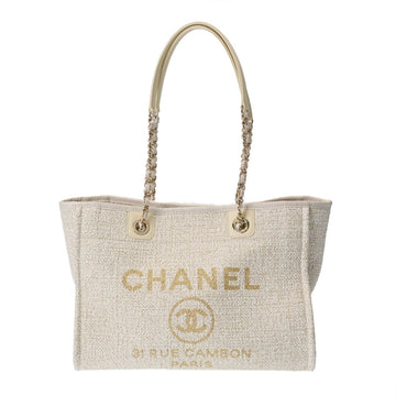 CHANEL Men,Women Canvas Tote Bag Gold