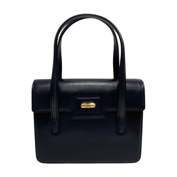 GUCCI Old Turnlock Hardware Leather Genuine Handbag Mini Tote Bag Navy