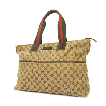 GUCCIAuth  Sherry Line Tote Bag 155524 Women's GG Canvas Handbag Beige