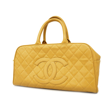 CHANEL[3bd4345-g] Auth  Matelasse Handbag Women's Caviar Leather Handbag Beige