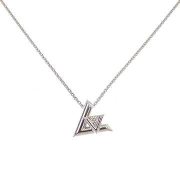 LOUIS VUITTON Pendant LV Vault One PM Necklace Women's Diamond K18WG 6.2g Q93806 18K 750 White Gold Pendantiff A209683