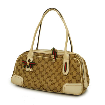 GUCCI Handbag GG Canvas Sherry Line 161720 Ivory Beige Gold Hardware Women's