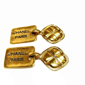 CHANEL Matelasse Diamond 2448 Vintage Brand Accessories Earrings Ladies