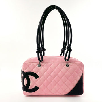 CHANEL Bowling Bag Cambon Line A25171 Shoulder Lambskin Pink Ladies