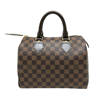 LOUIS VUITTON Speedy 25 Mini Boston Bag N41532 Damier Brown Gold Hardware Leather Ladies