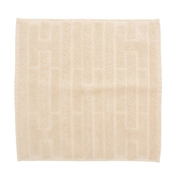 HERMES Labyrinth Hand Towel Handkerchief Beige 100% Cotton