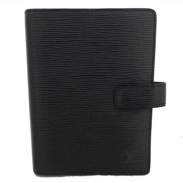 LOUIS VUITTON Notebook Cover Epi Agenda MM Black Leather R20042